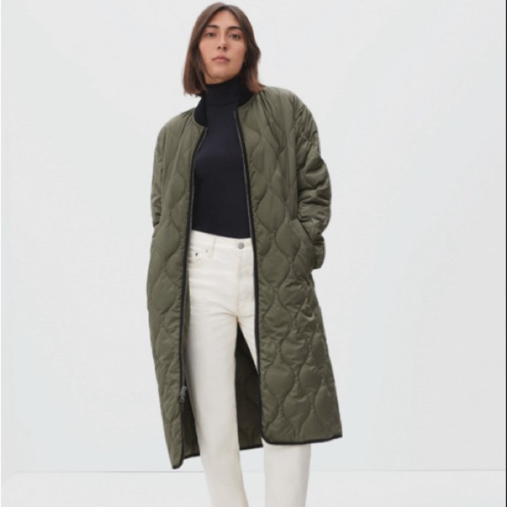 Long quilted liner jacket